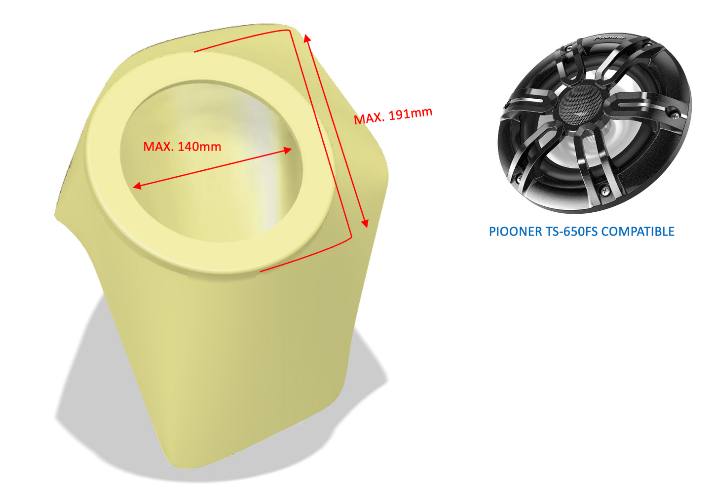 Sea doo GTI  RXP 2021-2026  Carcasas para altavoces y sistemas de audio 6.5"